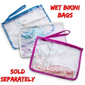 Wet Bikini Bag - Iridescent White Sequin